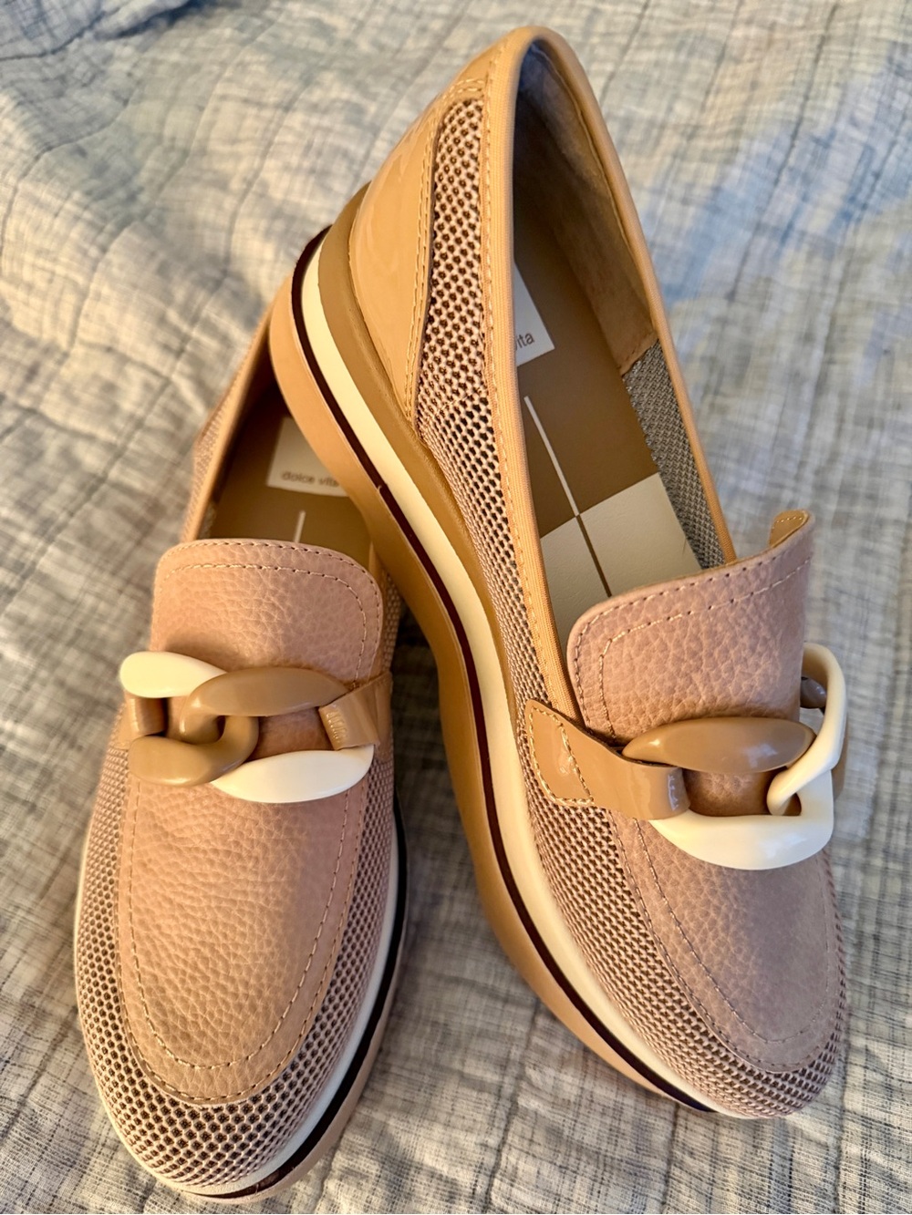 Women’s Pink Loafer with Chain Accent